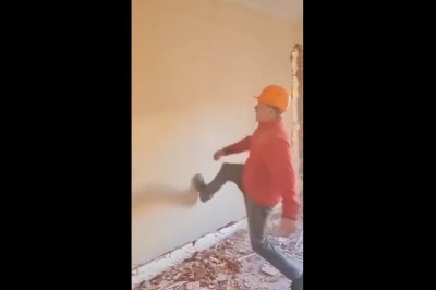 Zabawa budowlańców o mało nie zakończyła się bardzo źle 