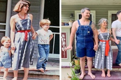 Postanowili odtworzyć swoje stare zdjęcia rodzinne. Wyszły lepiej niż oczekiwali