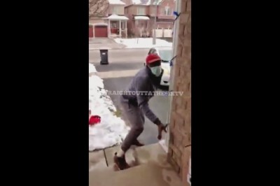 Próbował zwinąć paczkę od kuriera. Karma szybko go dopadła