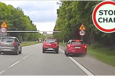 Wyprzedzał pasem awaryjnym i o mało nie potrącił rowerzysty 