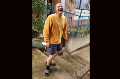 Ziomek nie mógł wytrzymać ze śmiechu. Mistrzowska akcja z balonem