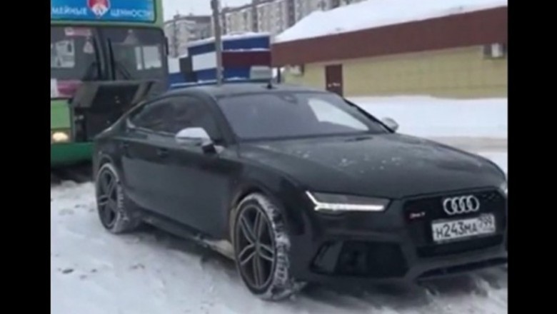 Audi RS7 vs miejski autobus. Na tego kozaka nie ma mocnych