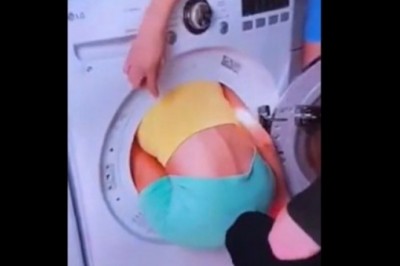 Weszła do pralki dla zakładu. Musieli ją wyciągać strażacy