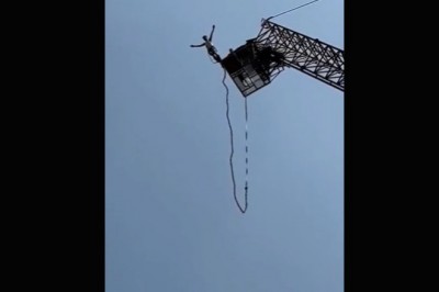 Lina zerwała się podczas skoku na bungee. Miał sporo szczęścia