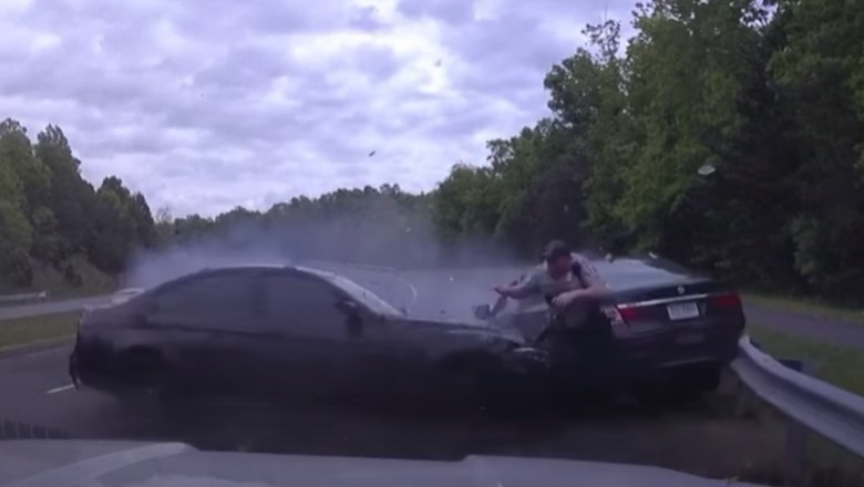 Pędzące BMW vs policjant, który w ostatniej chwili oszukał przeznaczenie