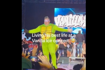 Gościa konkretnie poniosło z tym skokiem ze sceny