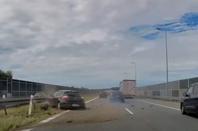 Tak się kończy jazda na zderzaku przy 140 km/h na autostradzie