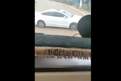 Drogowy cwaniak dostaje lekcję życia od kierowcy TIRa