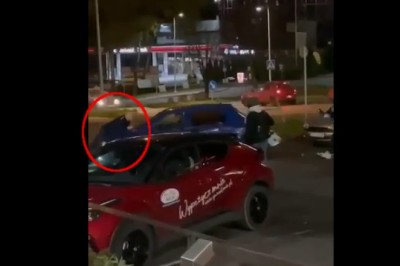 Odjechała z ochroniarzem z Biedronki na masce