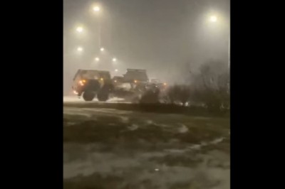 Kiepski finał driftowania ogromną ciężarówką na rondzie