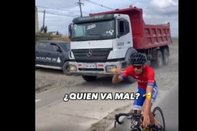 Kierowca ciężarówki wkurzony na rowerzystów. Mocno się zdziwili