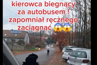 Kierowca autobusu w Jaworznie zapomniał zaciągnąć ręczny