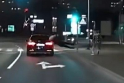 Typ z w Malborku nie trafił w jadące auto