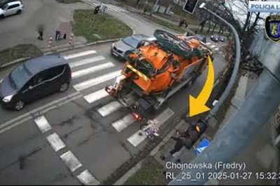 Dziecko o mało nie wjechało pod śmieciarkę - Polska