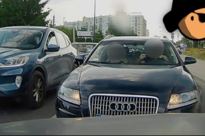 Cwaniak z Audi szybko pożałował tego co zrobił. Nie chciało mu się czekać [NAGRANIE]