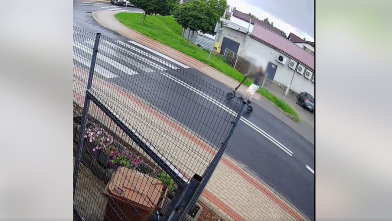 12-latek wjechał hulajnogą pod samochód dostawczy. Wszystko nagrała kamera