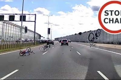Rowery spadły z dachu auta na S8. Groźna sytuacja na ekspresówce