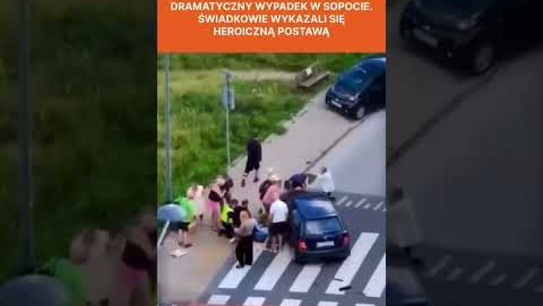Nagranie z heroicznej pomocy rowerzystce po tym jak wjechała na nia 80-letnia kobieta