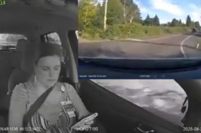 Nie mogła się oderwać od telefonu podczas jazdy. Nagrała jak zakończyła swoją jazdę