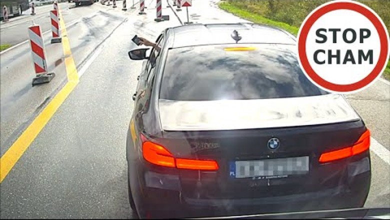 Fałszywy policjant w Bielsku-Białej? Nagranie z kierowcą BMW legitymującego się „odznaką”