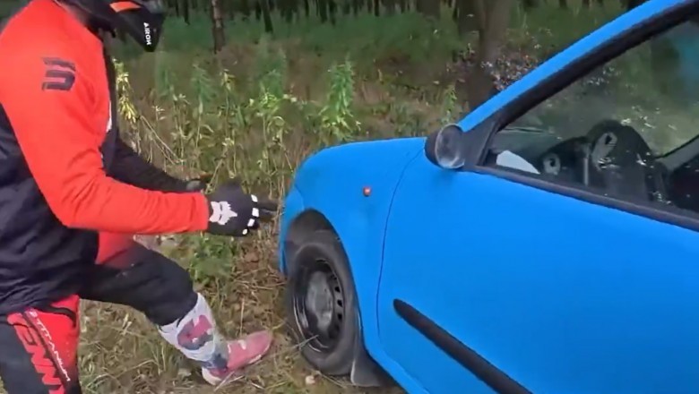 Wjechali motorami na pole, rolnikowi wywrócili auto i uciekli. Nagraniem pochwalili się w internecie