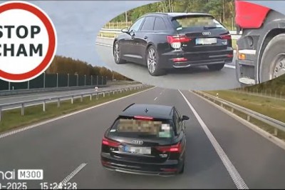 Czy za to powinno się zabierać prawko? Kierowca Audi kontra rozpędzony TIR