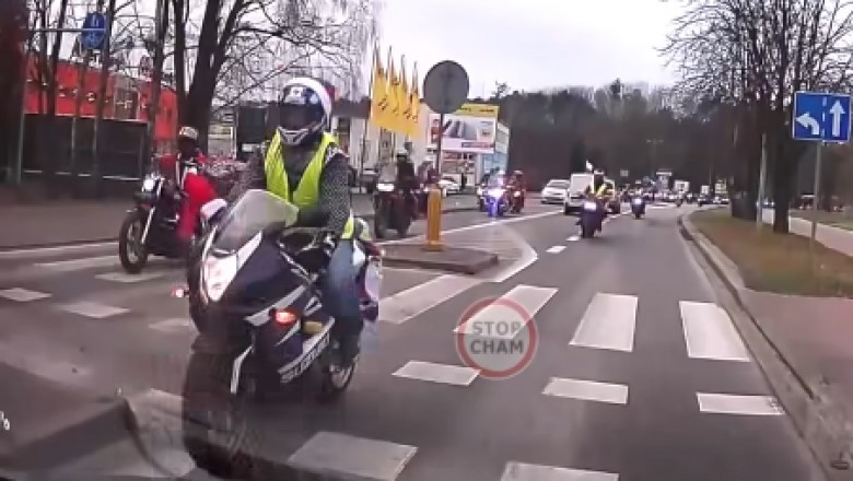 Popis jazdy motocyklistów podczas tradycyjnych Motomikołajek. Nagranie wzbudziło wiele kontrowersji