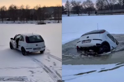 Wodowanie Corsy w jeziorze. Nagranie wrzucili do internetu.