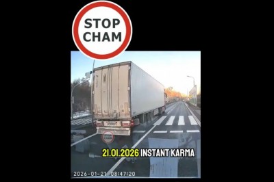 Jechał ciężarówką ok 90 km/h na pięćdziesiątce i wyprzedzał na pasach. Wszystko tuż przed nieoznakowanym radiowozem