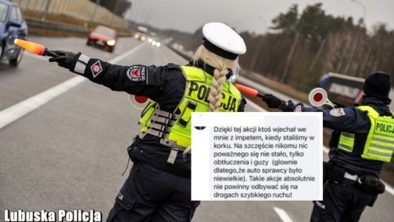 Lubuska policja pochwaliła się zablokowaniem S3 aby sprawdzać trzeźwość. Doszło do kolizji i jeszcze większych utrudnień