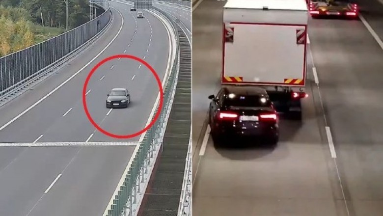 Pędził swoim BMW trzema pasami i skończył na ciężarówce. GDDKiA opublikowało nagranie z Krakowa